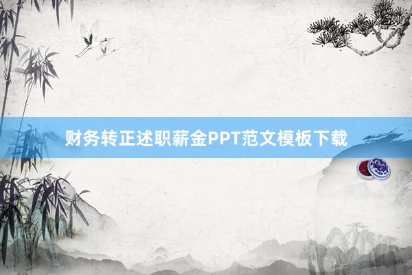 财务转正述职薪金PPT范文模板下载